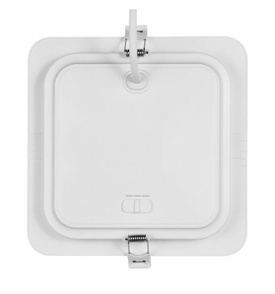 18W Dure 3 kvadratisk LED-taklampa - CCT, IP54, 17x17 cm, vit kant, 110 grader