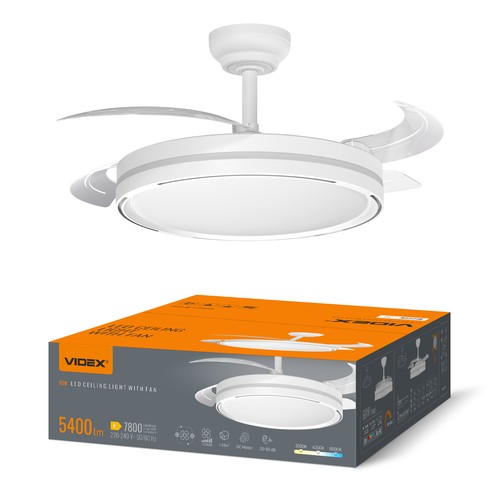 Taklampa med dold fläkt - RA90, CCT, 60W, vit