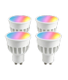 4x GU10 5W Smart Home LED-lampa - Bluetooth, 6,6 cm, fungerar med Google Home, Alexa och smartphone