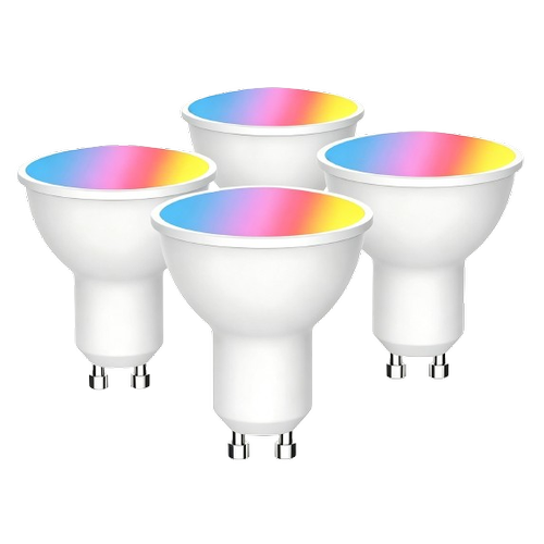 4x GU10 5W Smart Home LED-lampa - Bluetooth, RGB+CCT, Tuya/Smart Life