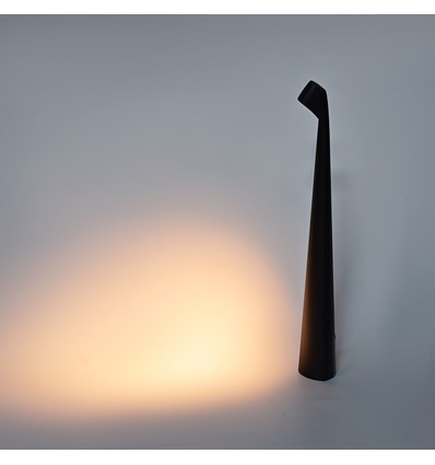 Laddningsbar LED bordslampa inne/ute - Svart, 40cm hög, 3-stegs dimbar, IP44 utomhus