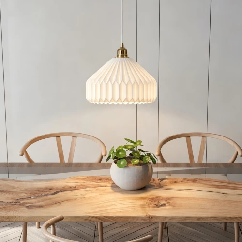 E27 pendellampa keramik - Vit, 2m sladd, Ø27x23cm, IP20, utan ljuskälla