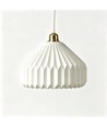 E27 pendellampa keramik - Vit, 2m sladd, Ø27x23cm, IP20, utan ljuskälla