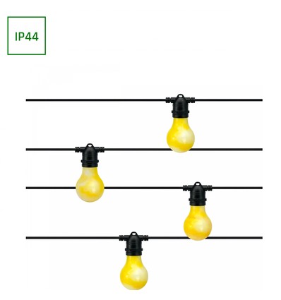10m solcellsljusslinga Aura - 10xG40, IP44, 2700K, inkl. fjärrkontroll