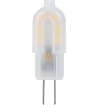 G4 1W LED-lampa, 12V - 135lm, frostat glas, varmvit
