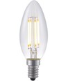 E14 4W dimbar LED-kronlampa - Filament, C35, 370lm, 2500K, klart glas