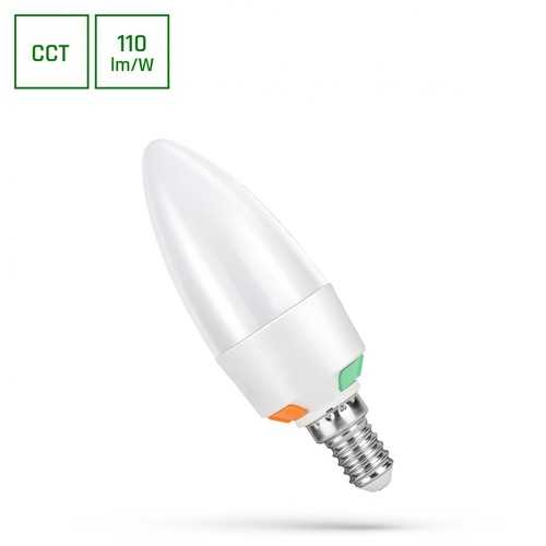 E14 6W LED kronljus - C37, CCT, 3-stegs watt-justering, inkl. ljuskälla