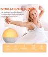 Wake-up Light väckarklocka, soluppgångseffekt - Bluetooth 5.3 högtalare, sömnljud, dimbar