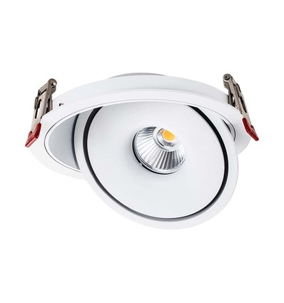 Demo: 30W Ø20 cm infälld spotlight RA90 - Hål: Ø18 cm, Mått: Ø20 cm, CCT - 3 ljusfärger, 3-i-1, vit kant