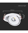 Demo: 30W Ø20 cm infälld spotlight RA90 - Hål: Ø18 cm, Mått: Ø20 cm, CCT - 3 ljusfärger, 3-i-1, vit kant