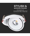 Demo: 30W Ø20 cm infälld spotlight RA90 - Hål: Ø18 cm, Mått: Ø20 cm, CCT - 3 ljusfärger, 3-i-1, vit kant