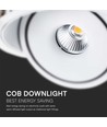 Demo: 30W Ø20 cm infälld spotlight RA90 - Hål: Ø18 cm, Mått: Ø20 cm, CCT - 3 ljusfärger, 3-i-1, vit kant