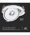 Demo: 30W Ø20 cm infälld spotlight RA90 - Hål: Ø18 cm, Mått: Ø20 cm, CCT - 3 ljusfärger, 3-i-1, vit kant