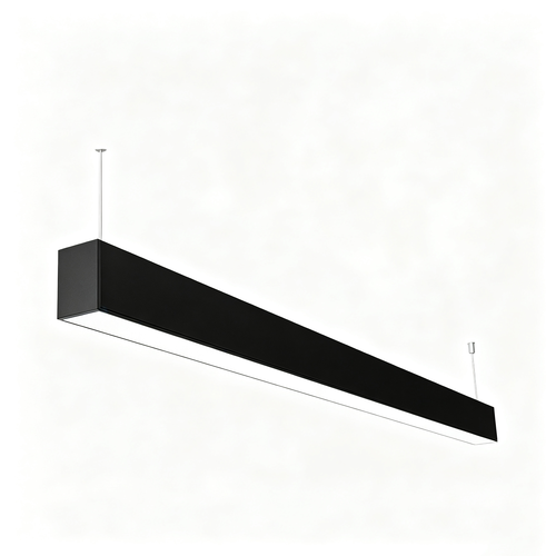 120cm 38/32/24W LED-skena - CCT, Svart, taklampa för kontor, inkl. vajerupphängning