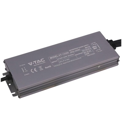 300W / 12V DC strömförsörjning för LED-strips - 25A, IP67 vattentät