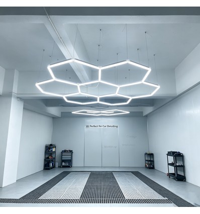 240W RA95 Hexagon LED 7 sektioner komplett set - Inkl. strömanslutning