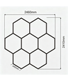240W RA95 Hexagon LED 7 sektioner komplett set - Inkl. strömanslutning