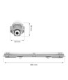 60cm Limea T8 LED-armatur, genomkopplad - För 1x 60cm LED-lysör, IP65 vattentät