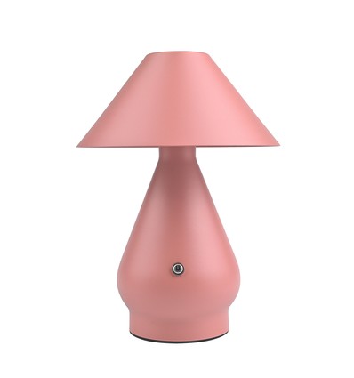 Laddningsbar LED bordslampa - Rosa, Ø16cm, 21,5cm hög, touch dimbar, 3-i-1, IP20 inomhus