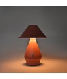 Laddningsbar LED bordslampa - Rosa, Ø16cm, 21,5cm hög, touch dimbar, 3-i-1, IP20 inomhus