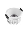 10W Ø8,5cm infälld spotlight dimbar RA99 - IP54, hål: Ø7,5 cm, mått: Ø8,5 cm, vit kant