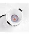 10W Ø8,5cm infälld spotlight dimbar RA99 - IP54, hål: Ø7,5 cm, mått: Ø8,5 cm, vit kant