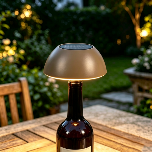 Laddningsbar LED flasklampa - Kaffefärgad, CCT, touch dimbar, IP54 utomhus