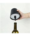 Laddningsbar LED flasklampa - Svart, touch dimbar, 3-i-1, IP20 inomhus