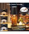 Laddningsbar LED flasklampa - Svart, touch dimbar, 3-i-1, IP20 inomhus
