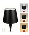 Laddningsbar LED flasklampa - Svart, touch dimbar, 3-i-1, IP20 inomhus