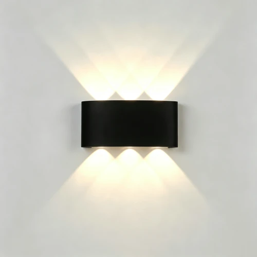 6W CURVE vägglampa - IP65, svart, upp/ner, utomhus, inkl. ljuskälla