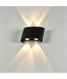 4W vägglampa - IP65, svart, upp/ner, utomhus, inkl. ljuskälla