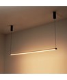 Svart matbordslampa 126cm - 18W, inkl. vajerupphäng