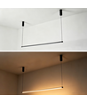 Svart matbordslampa 126cm - 18W, inkl. vajerupphäng