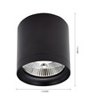 Taklampa för AR111 GU10 - Svart, Ø11,8cm, 11cm hög, aluminium, utan ljuskälla