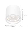 Taklampa för AR111 GU10 - Vit, IP65 utomhus, Ø12cm, 11,5cm hög, aluminium, utan ljuskälla