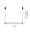 126cm dimbar matbordslampa - Svart, 18W LED, inkl. vajerupphäng
