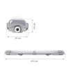 Limea T8 LED-armatur - Till 2x 60cm LED rör, IP65 vattentät, länkbar