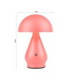 Laddningsbar LED-bordslampa - Rosa, Ø15cm, 22cm hög, touch dimbar, 3-i-1, IP20 inomhus