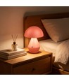 Laddningsbar LED-bordslampa - Rosa, Ø15cm, 22cm hög, touch dimbar, 3-i-1, IP20 inomhus
