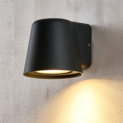 GU10 vägglampa - Svart, IP65, inomhus/utomhus, utan ljuskälla