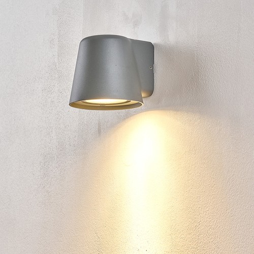 GU10 vägglampa - Grå, IP65, inomhus/utomhus, utan ljuskälla