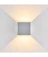 6W CUBIC PRO vägglampa - IP65, silvergrå, vidarekoppling, justerbar, fyrkantig, upp/ner, inne/ute, inkl. ljuskälla