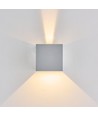 6W CUBIC PRO vägglampa - IP65, silvergrå, vidarekoppling, justerbar, fyrkantig, upp/ner, inne/ute, inkl. ljuskälla
