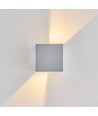 6W CUBIC PRO vägglampa - IP65, silvergrå, vidarekoppling, justerbar, fyrkantig, upp/ner, inne/ute, inkl. ljuskälla