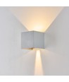 6W CUBIC PRO vägglampa - IP65, silvergrå, vidarekoppling, justerbar, fyrkantig, upp/ner, inne/ute, inkl. ljuskälla
