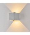 6W CUBIC PRO vägglampa - IP65, silvergrå, vidarekoppling, justerbar, fyrkantig, upp/ner, inne/ute, inkl. ljuskälla