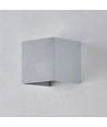 6W CUBIC PRO vägglampa - IP65, silvergrå, vidarekoppling, justerbar, fyrkantig, upp/ner, inne/ute, inkl. ljuskälla
