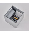 6W CUBIC PRO vägglampa - IP65, silvergrå, vidarekoppling, justerbar, fyrkantig, upp/ner, inne/ute, inkl. ljuskälla