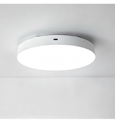 Laddningsbar LED taklampa med sensor - Mikrovågssensor, Ø20cm, 6W, CCT, Vit